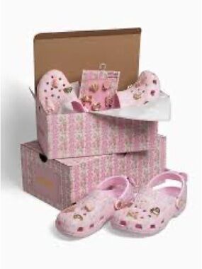 LoveShackFancy Pink Heart Charm Clog Sandals